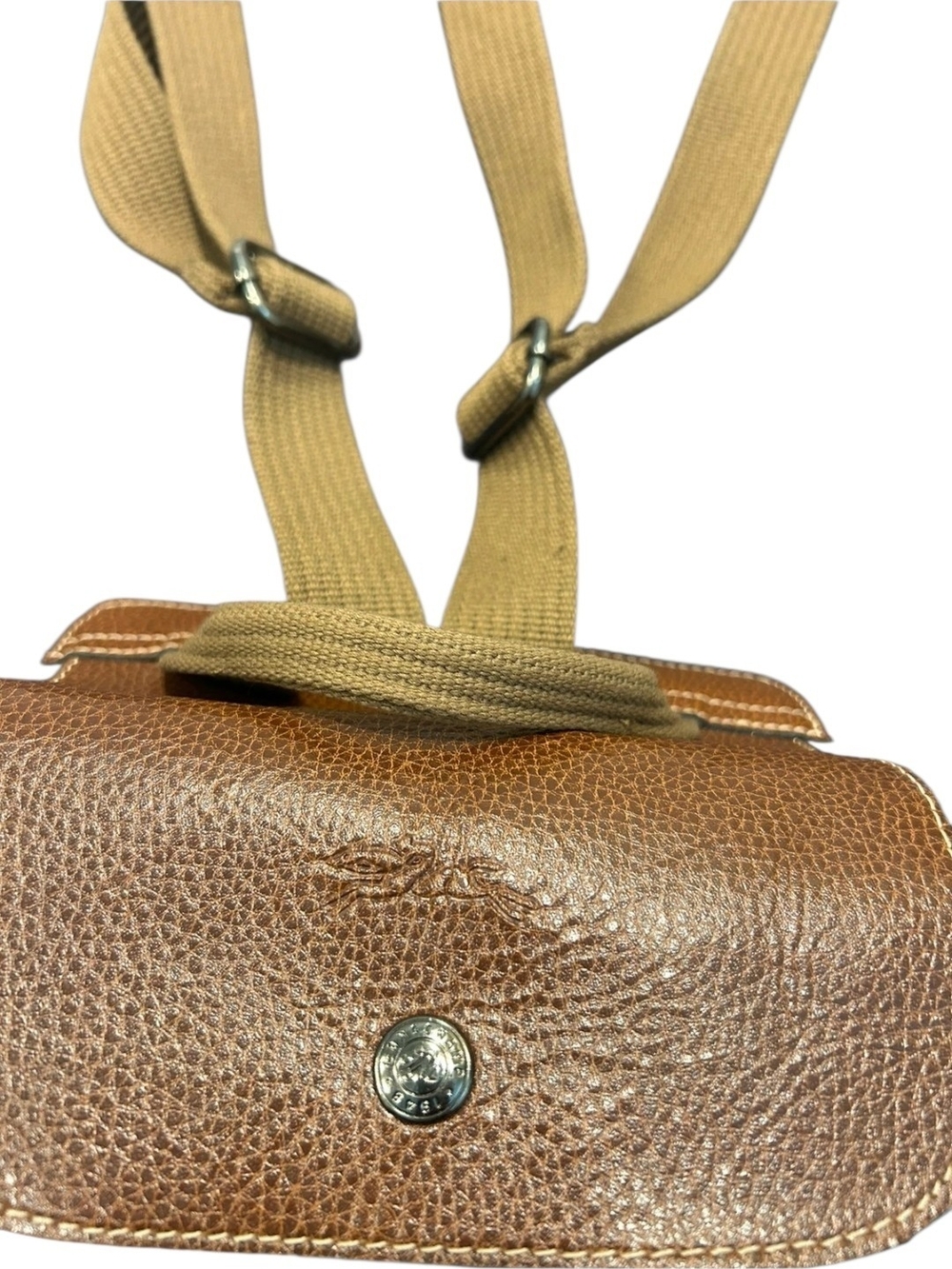 Longchamp Le Pliage Original Nylon & Leather Backpack in Dark Brown - Picture 4 of 10